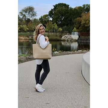 K. Carroll Accessories Oversized suede Taylor Tote in Taupe