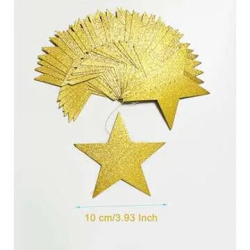 3-Pack,Gold Star Garland, Golden Christmas Galaxy Banner, Twinkle Twinkle Little Star Garland Christ...