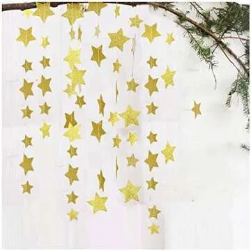 Gold Star Garland - Magical 3-Pack for Celebrations