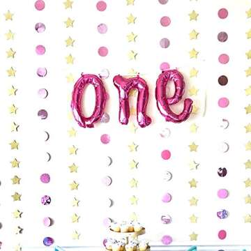 3-Pack,Gold Star Garland, Golden Christmas Galaxy Banner, Twinkle Twinkle Little Star Garland Christmas Garland, Christmas Decor, Gold Baby Shower (4 inch in Diameter,13 Feet)