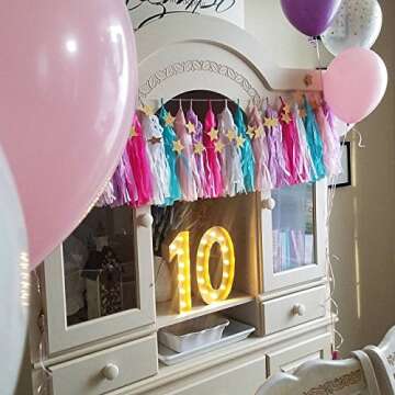 3-Pack,Gold Star Garland, Golden Christmas Galaxy Banner, Twinkle Twinkle Little Star Garland Christmas Garland, Christmas Decor, Gold Baby Shower (4 inch in Diameter,13 Feet)