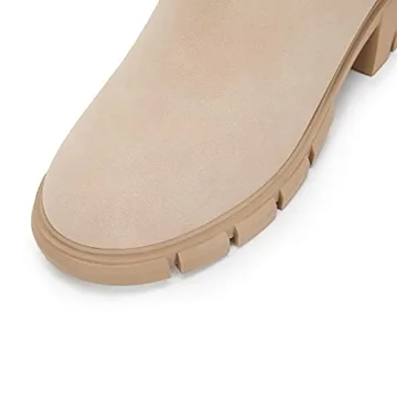 Ruanyu Womens Stylish Chunky Ankle Boots with Comfort