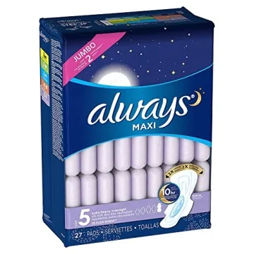 Always Maxi Size 5 Overnight Pads – 54 Count Unscented Pack