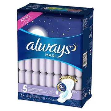 Always Maxi Size 5 Overnight Pads – 54 Count Unscented Pack