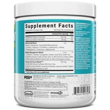 RSP NUTRITION AminoLean Vegan Pre Workout Powder