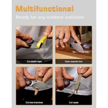 XTOUC Small Pocket Knife 2.5" Stone Wash D2 Blade Folding Knives Reversible Pocket Clip Comfortable Micarta Handle EDC Knife Thumb Hole Opening Ideal Gift for Men Women(Seed J01)