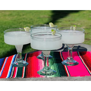 Dos Sueños Hand Blown Margarita Glasses Set - 16 oz