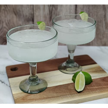 Dos Sueños Hand Blown Margarita Glasses Set - 16 oz