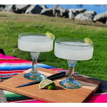 Dos Sueños Hand Blown Margarita Glasses Set - 16 oz