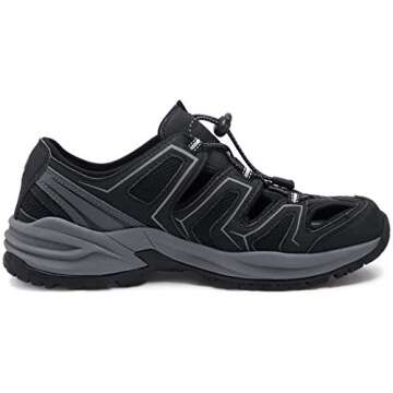 atika Men's Outdoor Hiking Sandals, Closed Toe Athletic Sport Sandals, Lightweight Trail Walking Sandals, Summer Water Shoes, Petra Black, 8