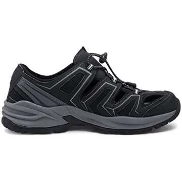 atika Men's Outdoor Hiking Sandals, Closed Toe Athletic Sport Sandals, Lightweight Trail Walking Sandals, Summer Water Shoes, Petra Black, 8