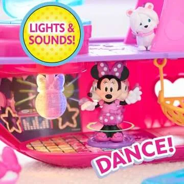 Just Play Disney Junior Minnie Mouse Bowdazzling Yacht Playset, Lights and Sounds, 14 Piece Playset with Figures, Kids Toys for Ages 3 Up