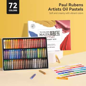 Paul Rubens Oil Pastel, 72 Vibrant Colors Soft Oil Pastel Set, Creamy texture Easy to Blend Oil Pastels professional, Bullet Heads Oil Pastels for Artists, Painting, Drawing, Beginners