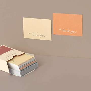 Monolike Message Thank You Card - Mix 40 Mini Single cards, 20 envelopes Package