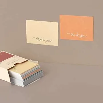 Monolike Message Thank You Card - Mix 40 Mini Single cards, 20 envelopes Package