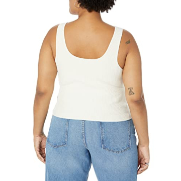 Sustainable FEMI Scoop Neck Ribbed Cropped Tank for Women