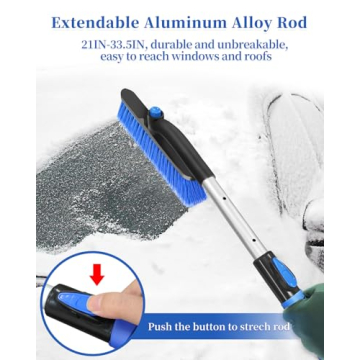 Auccutro Ice Scraper Brush with Foam Grip