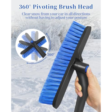 Auccutro Ice Scraper Brush with Foam Grip