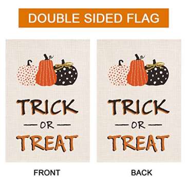 DAZONGE Halloween Garden Flag | Trick or Treat Barn Flag | Fun Fall Decor