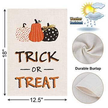DAZONGE Halloween Garden Flag | Trick or Treat Barn Flag | Fun Fall Decor