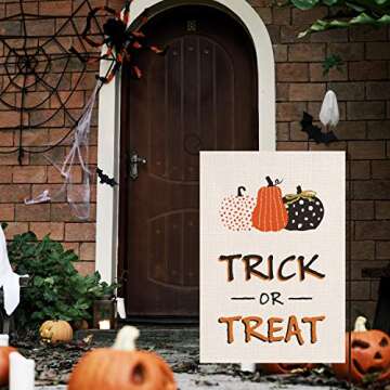 DAZONGE Halloween Garden Flag | Trick or Treat Barn Flag | Fun Fall Decor