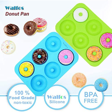 Walfos Silicone Donut Mold Set | Non-Stick BPA Free Baked Donuts