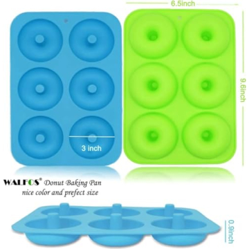 Walfos Silicone Donut Mold Set | Non-Stick BPA Free Baked Donuts