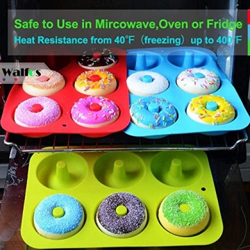 Walfos Silicone Donut Mold Set | Non-Stick BPA Free Baked Donuts