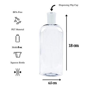 JNDUBZ Squeeze Bottle Set - 8 oz Reusable Travel Bottles