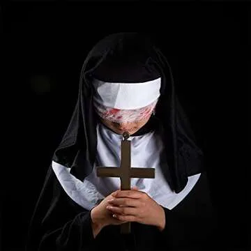 Syhood Halloween Nun Costume Set - 3 Pieces Accessories for Festive Fun