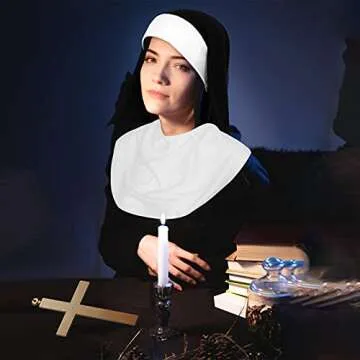 Syhood Nun Costume Set - Hat, Collar & Cross Pendant