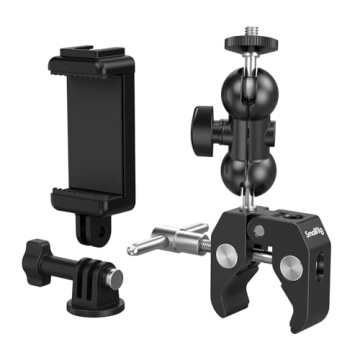 SMALLRIG Camera Mount Clamp Kit, Ball Head Magic Arm with Clamp, Super Clamp with Non-Slip Threads, for Gopro, Webcam, Camera, Phone, Monitor and Light