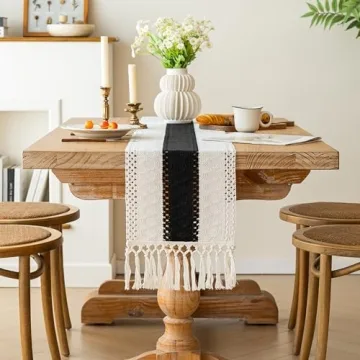 FEXIA Boho Table Runner - 36 Inches Long with Tassels
