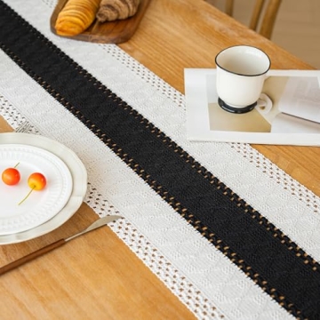 FEXIA Boho Table Runner - 36 Inches Long with Tassels
