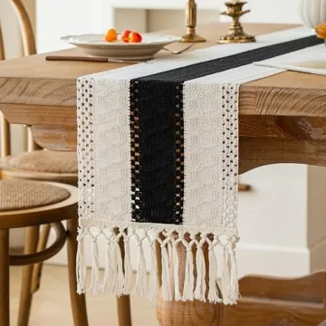 FEXIA Boho Table Runner - 36 Inches Long with Tassels