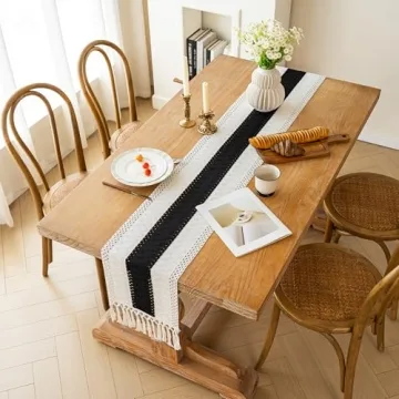 FEXIA Boho Table Runner - 36 Inches Long with Tassels