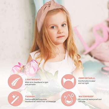 Welltop 6 PCS Knotted Headbands for Women, Wide PU Leather Headband Comfortable Top Knot Thick Turban Hairband Fashion Cross Hairbands Non Slip, Elastic Hoops Hair Accessories for Womens and Girls