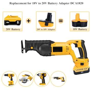 DCA1820 Adapter Compatible with 18V Battery Tools for 20V Max Lithium Batteries