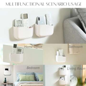 LINFIDITE Wall-Mounted Remote Control Holder Organizer