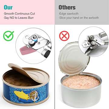 Can Opener,Professional 3-In-1 Multifunctional Manual Can Openers Bottle Opener,Kitchen Durable Stainless Steel Heavy Duty Can Opener Smooth Edge for Kitchen Seniors Friendly