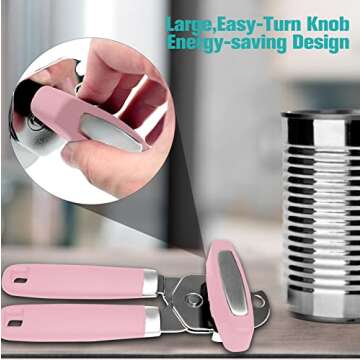 Can Opener,Professional 3-In-1 Multifunctional Manual Can Openers Bottle Opener,Kitchen Durable Stainless Steel Heavy Duty Can Opener Smooth Edge for Kitchen Seniors Friendly