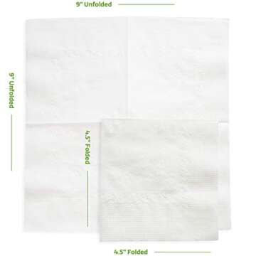 Comfy Package [1000 Count - 4.5 x 4.5 Folded] White Beverage Napkins - 1-Ply Bulk Cocktail Napkins, ...