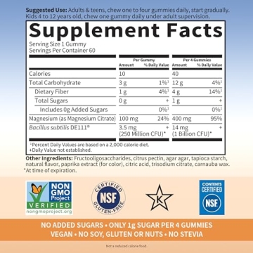 Garden of Life Magnesium Gummies for Stress Relief and Sleep Support