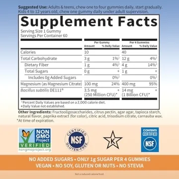 Garden of Life Magnesium Gummies for Stress Relief and Sleep Support