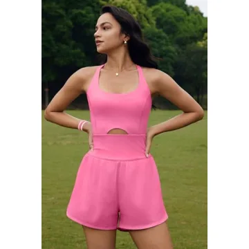 ReachMe Women's Light Pink Running Onesie Workout Romper Size S