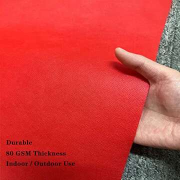 Red Carpet Runner for Party, 2 x 15 ft, Non-Woven Polyester Fabric Aisle Runner for Wedding Ceremony, Hollywood Red Carpet for VIP Awards Night Theme Party Decorations