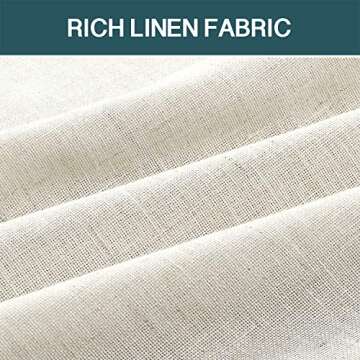 FantasDecor Linen Sheer Curtains 84 Inch Length 2 Panels Tab Top for Living Room Bedrrom Light Filtering Window Drapes Neutral Country Rustic Farmhouse Boho Blinds, Ivory