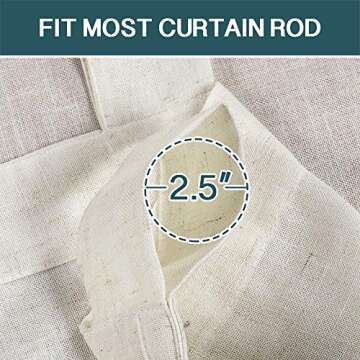 FantasDecor Linen Sheer Curtains 84 Inch Length 2 Panels Tab Top for Living Room Bedrrom Light Filtering Window Drapes Neutral Country Rustic Farmhouse Boho Blinds, Ivory