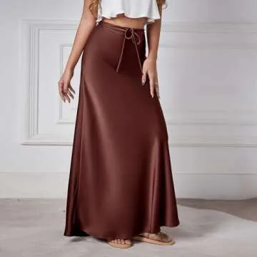 Stylish Long Silk Skirt for Women - Adjustable & Elegant