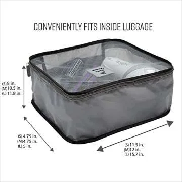 GForce 6 Piece Ultimate Traveling Set | Organizer Packing Cubes | 3 Sizes | Zippered Pouches | 3 Sizes | Suitcase Organizers | Luggage Organizers | Travel Essentials | Grey